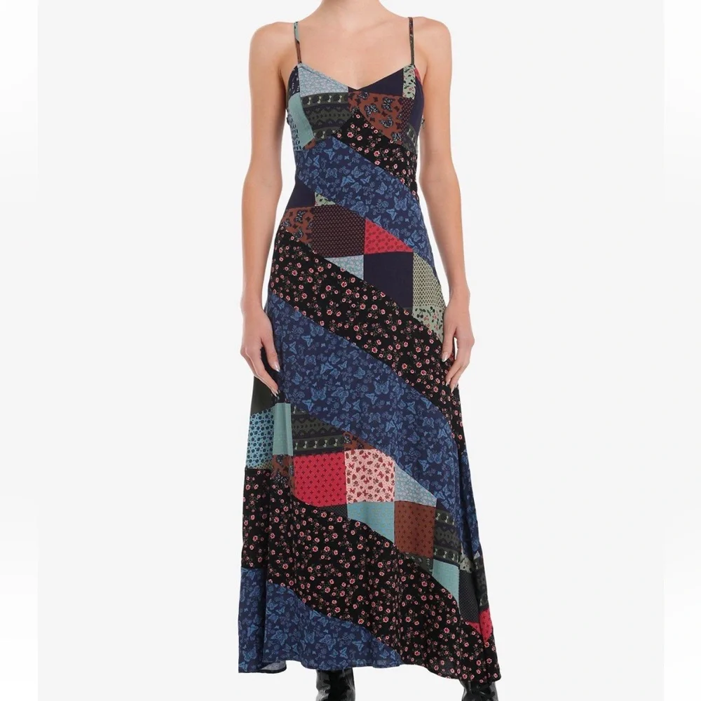 Thorn & Fable Patchwork Stripe Maxi Dress Hot Topic‎